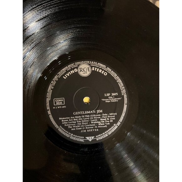 Jim Reeves Gentleman Jim Vinyl LP 1963 Country RCA Living Stereo LSP-2605 Pre-Ow - Picture 5 of 7